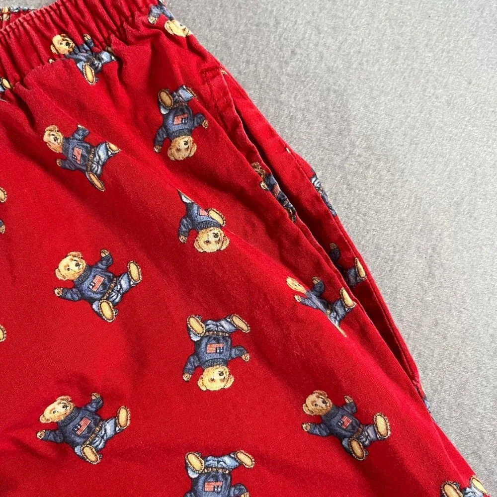 Polo‎ Ralph Lauren Pajama Pants Mens Large Red Polo Bear Cotton Sleepwear Lounge